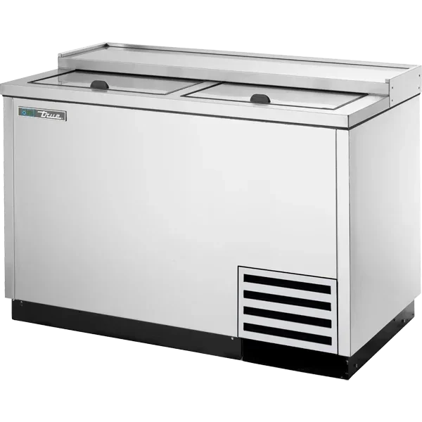 True T-50-GC-S-HC | 50" Stainless Steel Solid Slide Lid  Glass and Plate Chiller/Froster 14.4 cu. ft.
