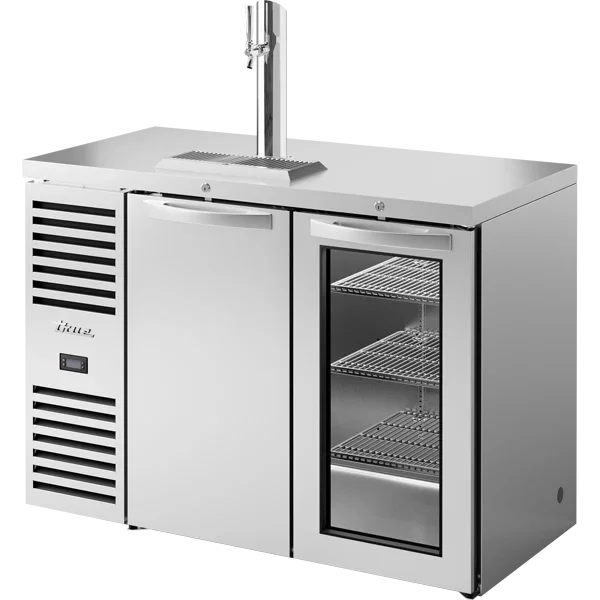 True TDR48-RISZ1-L-S-SG-1 | 48" Draft Reach-In Refrigerator w/ 1 Tap, 1 Solid Door, 1 Glass Door