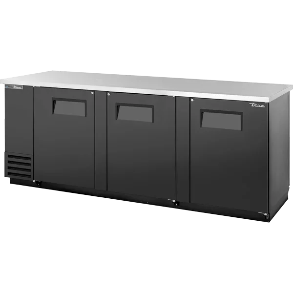 True TBB-4PT | 90" Black Pass-Thru Back Bar Cooler | 32.8 cu. ft.