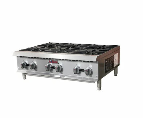 Ikon IHP-6-36 Hotplate Features Gas Cooking with Six 25,000 BTU Burners