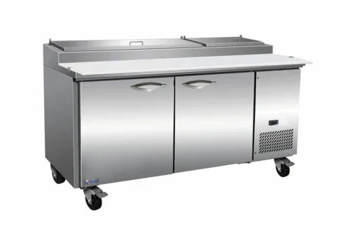 Ikon IPP71 Refrigeration Pizza Prep Table with Two Sections and 22 cu. ft. Capacity