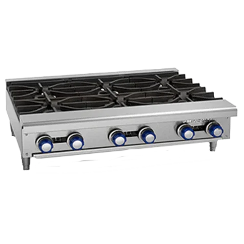 IMPERIAL IHPA-6-36 Hotplate with 6 Open Burners and Pilot Lights