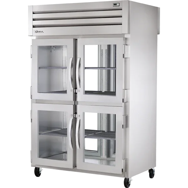 True STR2RPT-4HG-2G-HC | SPEC SERIES® | 53" 4 Glass Half Door Pass-Thru Refrigerator