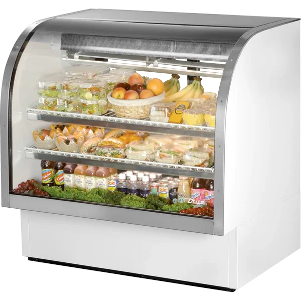 True TCGG-48-HC-LD | 48" Curved Glass Refrigerated Deli Case