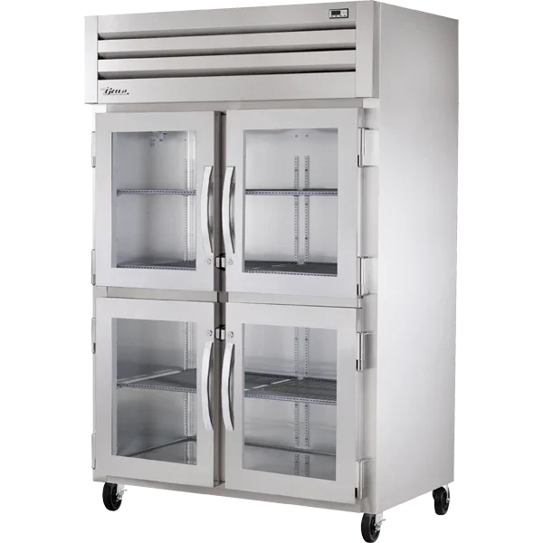 TRUE SPEC SERIES® 53" 4-Glass Half Door Reach-In Refrigerator, Stainless Steel Exterior & Interior, Top Mounted, 49 cu. ft. | STR2R-4HG-HC