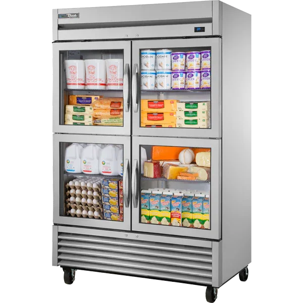 True T-49G-4-HC~FGD01 | T-Series | 54" 4-Glass Half Door Refrigerator | Bottom Mounted | 44.6 cu. ft.