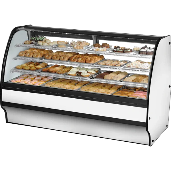 True TGM-DC-77-SC/SC-W-W | 77" Solid End Dry Glass Merchandiser Display Case