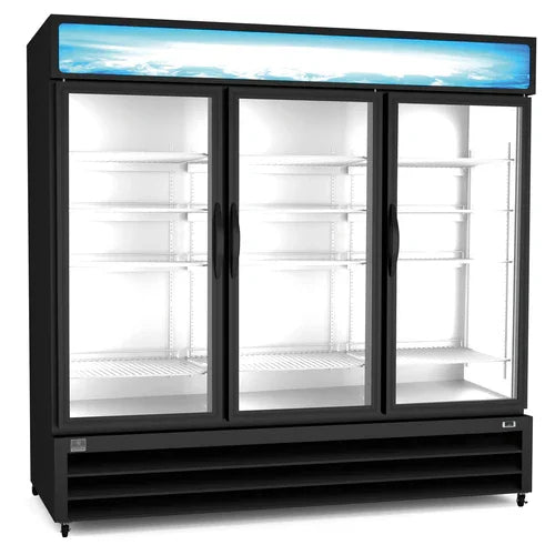 KELVINATOR KCHGM72R three-section reach-in refrigerated merchandiser self-contained bottom