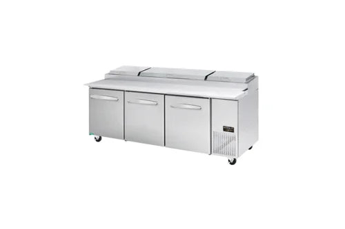 Kool-It KPT-93-3 Pizza Prep Table with Three Sections and 30.8 cu. ft. Capacity