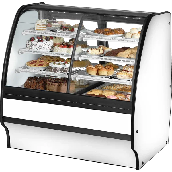 True TGM-DZ-48-SC/SC-W-W | 48" Glass Merchandiser | Dual Zone Display