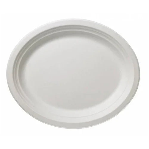 Leone Q2015 disposable oval plate 12-5/8 in x 9-6/7 in biodegradable