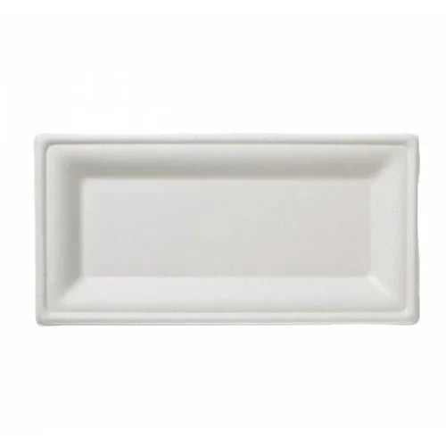 Leone Q2019 biodegradable rectangular disposable plate 9-6/7 x 5-1/9 inches