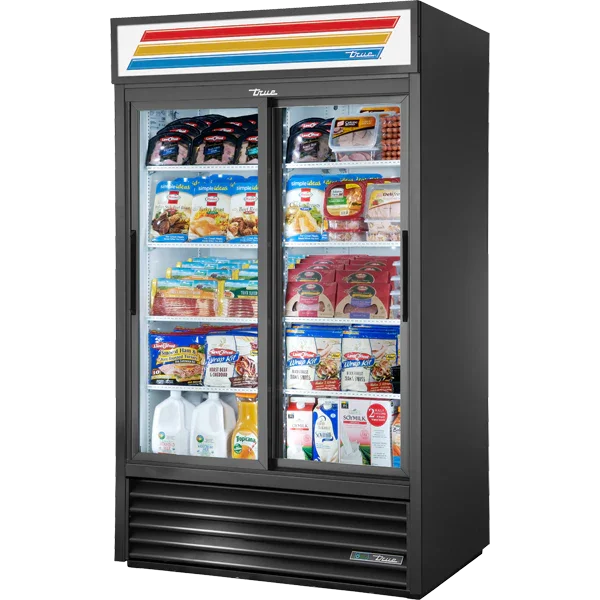 True GDM-41-HC-LD | 47" 2-Door Sliding Glass Refrigerated Merchandiser  Bottom Mounted  37.9 cu. ft.