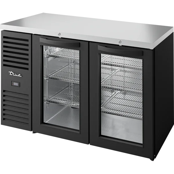 True TBR52-RISZ1-L-B-GG-1 | 52" Reach-In Black Refrigerator 13.1 cu. ft.