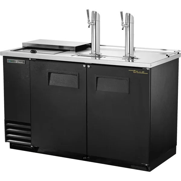 True TDD-2CT-HC | 59" Club Top Direct Draw Beer Dispenser  2 Taps  2 Solid Swing Doors