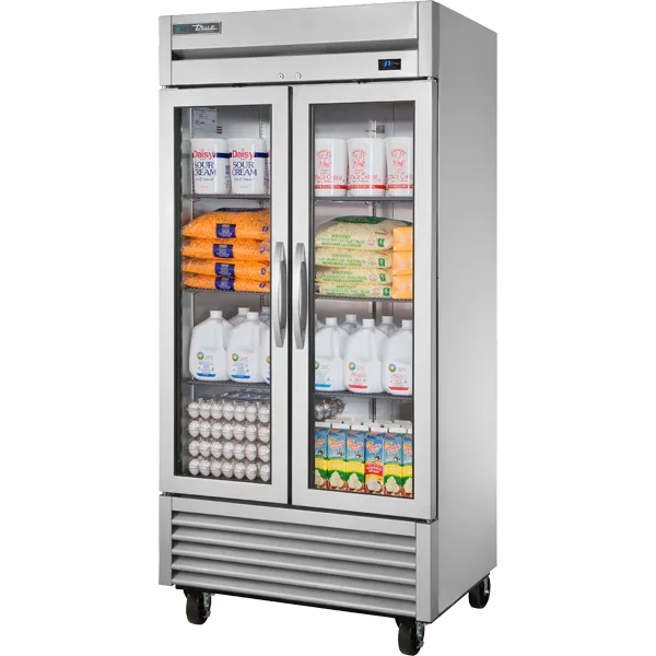 True T-35G-HC~FGD01 | T-Series  40" 2-Glass Door Reach-In Refrigerator  Bottom Mounted  32 cu. ft.