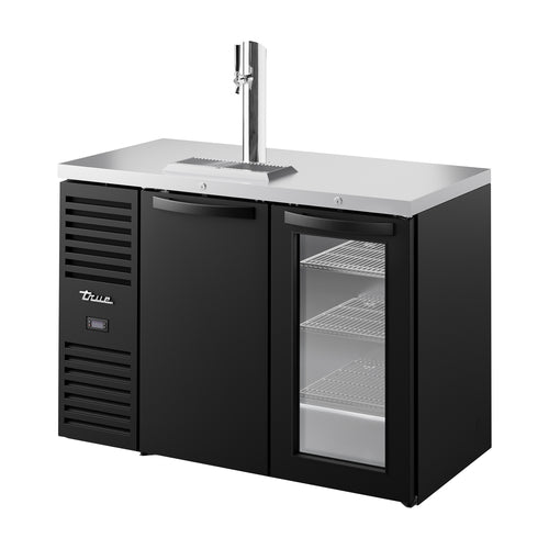 True TDR48-RISZ1-L-B-SG-1 Refrigerated Draft Bar Cooler, two-section, 48 in W, side mounted self-contained