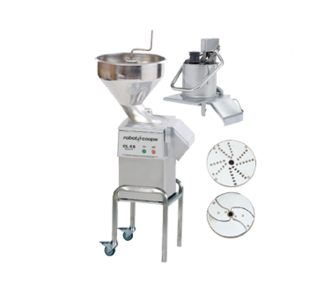 Robot Coupe CL55E2FEEDHEADS E-Series Commercial Food Processor, includes: vegetable prep attachment with aut