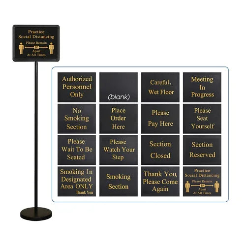 Winco HTS-60K | Hostess Sign Set | 60 in H Overall with Screened Messages
