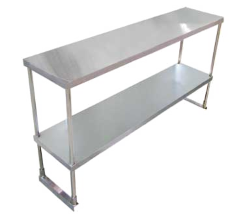 Omcan 23989 (23989) Overshelf, double tier, 14 in  x 60 in , 18/430 stainless steel construc