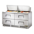 True TFP-64-24M-D-4 Sandwich/Salad Unit, two-section, rear mounted self-contained refrigeration, sta