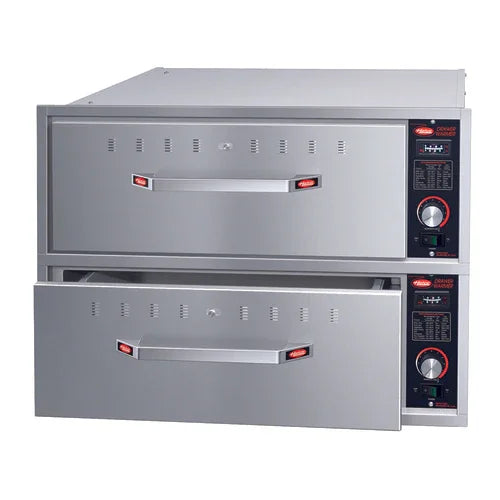 Hatco HDW-2BN warming drawer unit with two built-in narrow drawers and standard 6 in