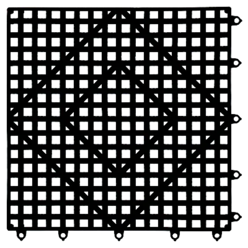 Carlisle VM5280BK | Versa-Mat Bar Mat Tile | 12 in x 12 in Interlocking Rubber