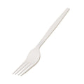Leone Q2041.S Disposable Dinner Fork, 6-2/7 in L (16 cm), biodegradable/compostable, CLPLA, wh