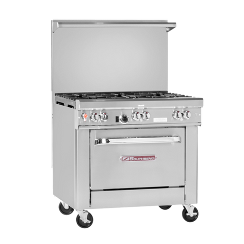 Southbend 4365D Ultimate Restaurant Range, gas, 36 in , (3) non-clog burners front, (2) pyromax