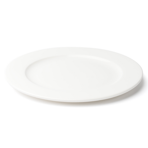 Browne 5630110 Plate, 27.1cm / 10.75 in , round, wide rim, vitrified high alumina porcelain, wh