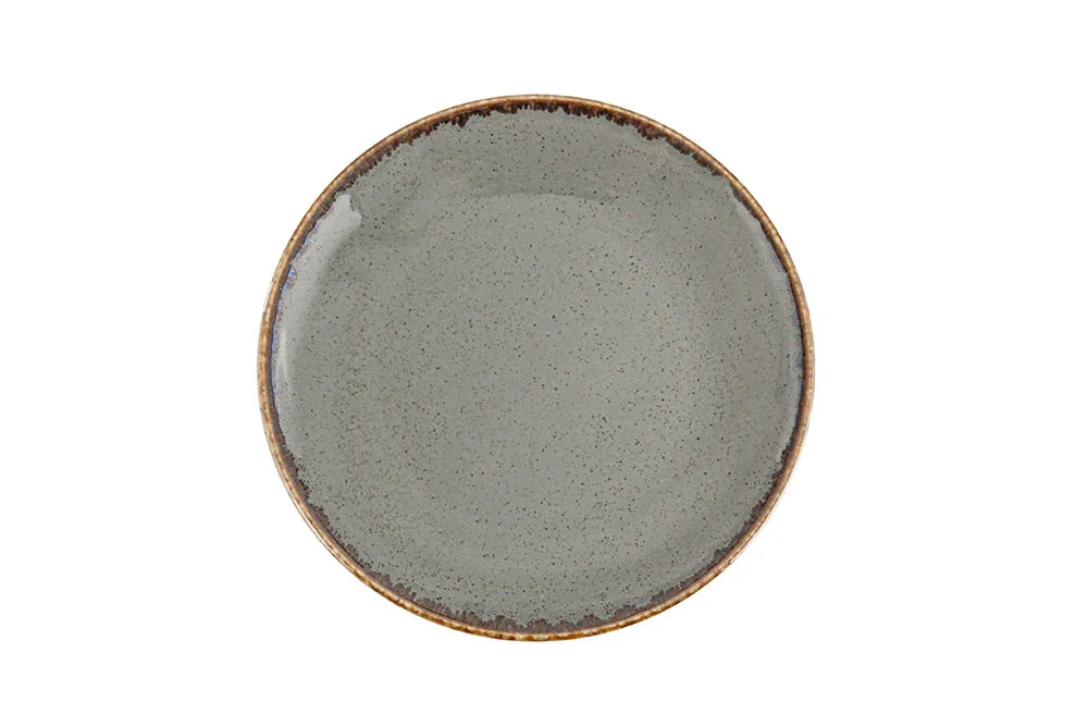 Porland 04ALM002449 Dark Grey Coupe Plate in Ceramic, 24cm, Case of 6
