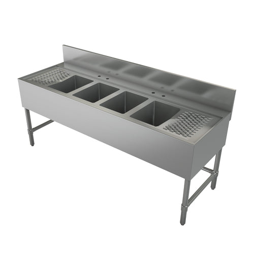 Tarrison TA-BS42472LR Underbar Sink Unit, 4-compartment, 72 in W x 24 in D x 37 in H overall size, (4)