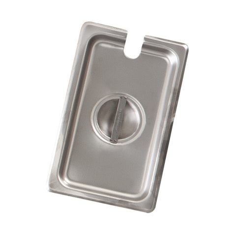 Browne 575569 Steam Table Pan Cover, 1/6 size, 7 in L x 6-2/5 in W, notched, flat, handled, 24