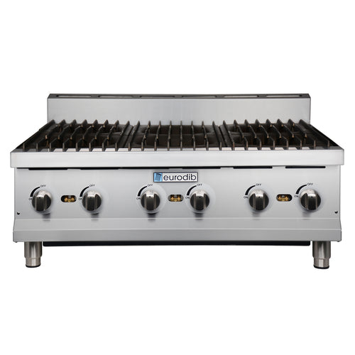 Eurodib T-HP636 Hotplate, countertop, gas, 36 in  x 24 in  cooking surface, (6) burner, manually