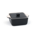 Front Of The House DBO136BKC23 Kilnr Ovenware Dish, 8 oz., 5-1/2 in  x 4 in  x 2 in , square, with lid, heat re