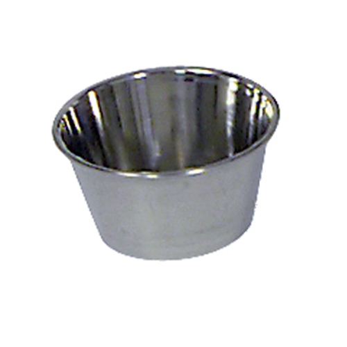 Browne 515058 Sauce Cup, 1-1/2 oz., 2-2/5 in  dia., round, rolled edge, stainless steel, satin