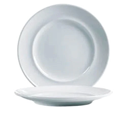 Arcoroc S1502 Dinner Plate, 11 in  dia., round, wide rim, Aluminite material, extra strong por