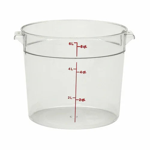 Cambro RFSCW6135 | Camwear Storage Container | Round 6 qt. Clear