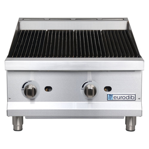 Eurodib T-CBR24 Broiler, countertop, gas, 24 in  x 20 in  cooking surface, cast iron grates, (2)
