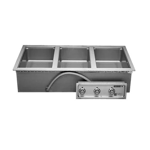 Wells MOD-300TDM Food Warmer, top-mount, built-in, electric, (3) 12 in  x 20 in  openings with ma