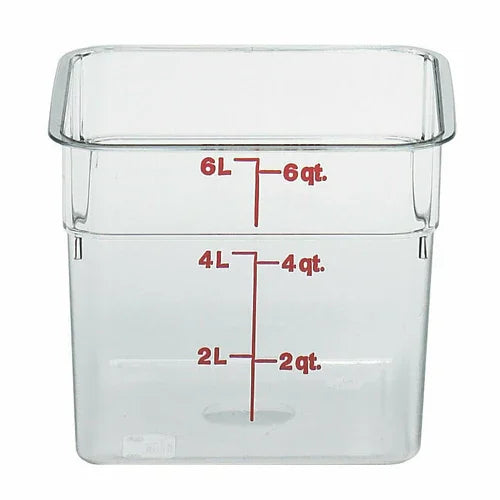 Cambro 6SFSCW135 | CamSquarer Food Container 6 qt. | Red Polycarbonate
