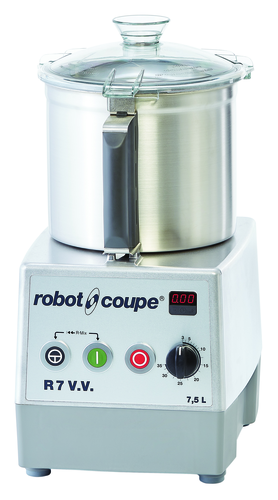 Robot Coupe R5VV Bowl Cutter Mixer, 5.9 liter stainless steel bowl with handle, stainless steel m