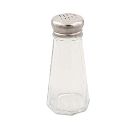 Browne 571934 Salt & Pepper Shaker, 3 oz., 2-1/10 in  x 4-3/5 in H, universal holes, paneled,