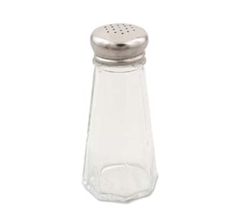 Browne 571934 Salt & Pepper Shaker, 3 oz., 2-1/10 in  x 4-3/5 in H, universal holes, paneled,