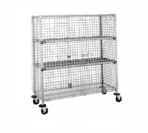METRO SEC33EC mobile security unit with chrome plated finish and specific dimensions