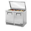 True TFP-48-18M-FGLID Sandwich/Salad Unit, two-section, rear mounted self-contained refrigeration, hea