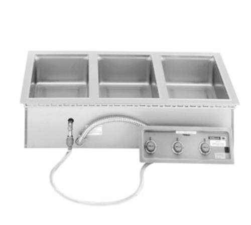 Wells MOD-327TDM Food Warmer, top-mount, built-in, electric, (3) openings to hold (4) 1/3 size pa