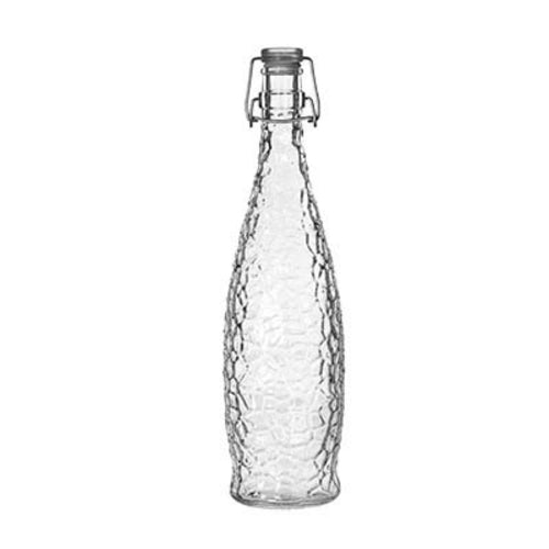 Libbey  13150120 Glacier Bottle, 1 liter (33-7/8 oz.), clear clamp top lip, with food safe rubber