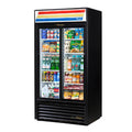 True GDM-33-HC-LD Refrigerated Merchandiser, two-section, (8) shelves, (2) Low-E thermal glass sli