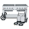 Crown Verity CV-MCC-60 Club Series Mobile Cart Grill with Tank Cart, LP gas, 58 in  x21 in  grill area,